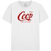 ZERO T-SHIRT LAB Maglietta CCCP Fedeli alla Linea Musica Punk Rock Sovietico Stella Rossa T-Shirt Unisex (IT, Testo, M, Regular, Regular, Spray White)