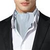 Remo Sartori - Foulard Uomo Ascot Doppia Pala In Pura Seta Tinta Unita, Made In Italy (Taglia Unica, Azzuro Carta da Zucchero)