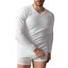 SalGiu Maglia Intima Taglie Forti Uomo (2 Pezzi) 100% Caldo Cotone Manica Lunga Scollo a V Felpata Invernale Bianca Nera Blu Grigio (IT, Testo, 4XL, Regular, Regular, 2 Bianche)