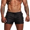 SimidunEUR Costume da Bagno, Uomo Pantaloncini Sportivi Asciugatura Rapida Pantaloni Corti da Corsa Calzoncini da Surf sulla Spiaggia con Fodera in Mesh e Tasche,Nero,XS