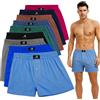 SGS Boxer Uomo Morbidi e Larghi - Mutande Uomo a Pantaloncino in 100% Cotone, Mutande a Pantaloncino, Confezione da 10 o 6 - Boxer Uomo Cotone di Tela