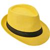 Miobo Cappello di Paglia, Cappello Panama, Cappello Fedora, Design Trilby, Protezione Solare 56-Cappello di Paglia-Giallo