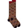 Gallo Calze lunghe uomo cotone marrone fantasia galli multicolore