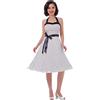 IWEMEK Abito vintage anni '50 da donna retrò Rockabilly Pin Up elegante Abiti senza maniche a schiena scoperta, scollo a cuore Polka Dot Trapezio Matrimonio Cocktail Serata Festa Cerimonia Casual al