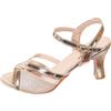 Generico Scarpe da Ballo Donna Eleganti 35-43 EU in Pelle con Tacco 5.5cm, Punta Chiuse e Cinturino alla Caviglia Sandali Estive Comode con Suola Gomma per Latino Americano, Cerimonie, Feste,Oro,37
