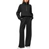 Generico Tuta Donna Sportiva Completa Invernale 2 Pezzi Felpa con Mezza Zip Senza Cappuccio e Pantaloni Tuta Gamba Larga Set Completo Palestra Abbigliamento Sportivo Completi Eleganti Tute da Ginnastica