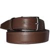 Antonio de Patrizi Cintura Uomo in Vitello Elegante, Altezza 3 cm, Vera Pelle Italiana. Produzione Artigianale, Made in Italy, Accorciabile. Fibbia Satinata. Fodera in Pelle. (Marrone scuro, 130)