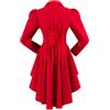 Eauptffy Steampunk giacca vittoriana da donna cappotto medievale vintage gotico frack rinascimentale cappotto pirata Halloween punk abbigliamento barocco camicia a maniche lunghe smoking, P rosso., XL