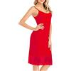 RUGAN Camicia da Notte Donna, Sottoveste Donna Sexy in Cotone, Biancheria da Notte Donna con Spalline Regolabili (Rosso,XL)