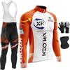 XRLQZH Abbigliamento Ciclismo Uomo Invernale Completo Abbigliamento,Antivento | Manica Lunga Completo Strada MTB Bici,9D Imbottiti Gel,3 tasche posteriori,Caldo Maschera+Guanti da ciclismo