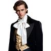 Unykaflor Sciarpa Jabot Cravat rinascimentale, collare da uomo per costume vittoriano edoardiano western matrimonio cravatta Halloween, bianco, One Size