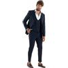 Giosal Abito Uomo Monopetto Vestito 3 Pezzi Completo Giacca Pantaloni Panciotto Elegante Sartoriale Vari Colori (IT, Numero, 44, Regular, Regular, Blu Melangiato)