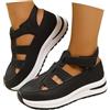 Sobzia Sandali Comodi Donna,Sandali Chiusi Davanti Donna Estive Ortopedici Comodi Sandalo Trekking Sportivi Leggeri Sandalo con Zeppa Antiscivolo Scarpe con Strappo Scarpa Passeggio Nero 41