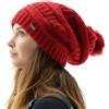 TOP-EX PolarWool™ 100% Berretto in lana per donna - Caldo berretto invernale lavorato a maglia con elegante pompon, fodera in raso o in pile, Taglia unica
