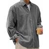 Generic DENGJIAMY Camicie Cargo da Uomo con Bottoni Taglie Forti Camicia Elegante Autunnale Casual con Colletto Semplice Maglietta a Maniche Lunghe da Esterno Moda Top Semplici con Tasche, 3XL