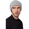Style & Republic - Berretto da uomo in 100% cashmere, elegante, circonferenza 56 cm, Grigio chiaro melange, 56