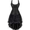 WLFFW Corsetto e Gonna Corpetto Donna Cerniera Spallacci 5XL Nero