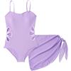SEAUR Costume da bagno da bambina con gonna a rete, set di costumi da bagno per bambini, 7-16 anni