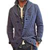 Generic Cardigan da uomo con collo sciallato leggero con bottoni a maglia a coste lavorato a maglia a maniche lunghe a vestibilità slim cardigan vintage maglioni cardigan, Be, 3XL