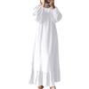 Generisch Abito musulmano da donna a maniche lunghe, islamico Ramadan, abbigliamento da preghiera Abaya per donne, vita elasticizzata, taglia A, maxi abito da sposa, O bianco., L