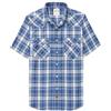 Dubinik®Camicia Uomo Manica Corta Fibra di bambù Casual Quadretti Comoda Bottoni Automatici Cowboy Western Vintage Camicia Blu Bianche XL