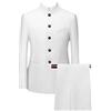 Vogrtcc Uomo Party 2 Pezzi Set Blazer Pantaloni Plus Size, Set 2 pezzi bianco1, L