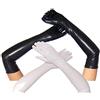 krautwear® Guanti lunghi da donna, effetto bagnato, effetto pelle, lunghezza circa 53 cm, nero+bianco (1 paio ciascuno), Taglia unica