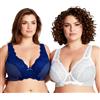 Curve Muse Reggiseno con Ferretto Sfoderato Minimizer-x2 | Stampato, Nylon, Elastan