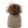 BLOMDE Berretto Donna Invernale Cappello da Donna Invernale Lavorato A Maglia con Berretto Morbido E Caldo per Sport all'Aria Aperta con Pompon in Vero Peluche,02