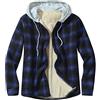 Duohropke Camicia termica da uomo - Del boscaiolo - Con cappuccio - Pile a quadretti - In flanella - Maniche lunghe - Chiusura con cerniera - Camicia a quadretti - Camicia con cappuccio - Giacca da boscaiolo