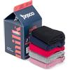 Prisco Calze Donna Caldo Cotone Confezione Regalo Originale | Calzini Invernali Termici Lunghi Corti | Fantasia o Tinta Unita | Simpatica Scatola Brik Latte | 4 Paia (MODA CORTO)