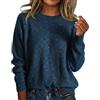 Duohropke Maglione con Paillettes da Donna Tinta Unita Top all'Uncinetto Girocollo Manica Lunga Maglione Glitterato Maglioncino Casual Oversize Lavorato a Maglia Camicetta Abbigliamento Hippie Comodo