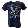 DND DI D'ANDOLFO CIRO T-Shirt Maglia Blu Idea Regalo per Veri Tifosi Laziali Coro Vola un'Aquila nel Cielo, Stampata Direttamente su Tessuto Taglie da Uomo (L)