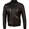Aviatrix Giacca Bomber in vera pelle da uomo (D9J9), Nero , S