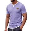 Generico Camicia Casual Uomo Maniche Corte Finta Doppio Strato Texture in Rilievo, Abbigliamento per Palestra Vacanze Spiaggia Estiva, Tessuto Morbido Leggero Adatto