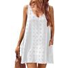 TBSCWYF Copricostume Donna Mare Scollo a V Bikini Cover Up Copribikini da Spiaggia Elegante Copricostume da Bagno per Piscina Estate Vacanza Vestiti Donna Scollo a V con Tasca Chiffon Copricostume
