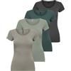 ONLY Onllive Love S/S O-Neck Top JRS Blouse da donna (confezione da 1), Grigio (Dgm/Balsam Green/Shadow/Rock Ridge), S