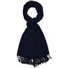 Lorenzo Cana - Sciarpa da Uomo, 50% Cashmere e 50% Lana di Agnello Merino, Blu Mare, Taglia Unica