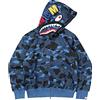 LIAOPUFUS Uomo 3D Stampato Shark Felpa con Cappuccio Hip Hop a Maniche Lunghe Zipper con Cerniera Mimetica Moda Street Wear(3XL,blu destra)