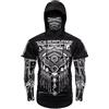 Celanisai Costume vichingo da uomo Cyberpunk Ninja con cappuccio a maniche lunghe sportivo slim fit maglione invernale autunno felpa Halloween costumi teschio motociclista felpa con cappuccio, O nero., L