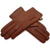 TheGloveHut Guanti da donna in vera pelle morbida completamente foderati, Marrone chiaro, M (18 cm)