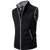 Duohropke Gilet da uomo in maglia con fodera in pile senza maniche di spessore cardigan lavorato a maglia con cerniera giacca mezza stagione giacca invernale calda, Nero , XL