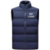 BAGLEV Gilet Invernale Da Uomo con Colletto Alla Coreana Logo Personalizzato/testo Giacca Senza Maniche Addensato Piumino Anti Gilet Caldo Personalizzato Fai Da Te Da Uomo Navy,M