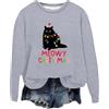 Generic HUIFUAO Maglioni Natalizi da Donna Maglione Natalizio Divertente Albero di Natale Gatto Divertente Donna Top a Pullover Maglione Natalizio per Donne, M