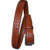 Antonio de Patrizi Cintura Uomo in Cuoio Stampata Treccia con Altezza 3 cm, Vera Pelle Italiana, Produzione Artigianale, Made in Italy, Accorciabile. Fibbia Satinata Made in Italy. (Cognac, 120 cm)