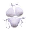 ZOSCGJMY Bikini da donna in finta pelliccia Halter String Triangolo Set Due Pezzi Costumi Da Bagno