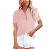 NONSAR - Camicetta da donna, elegante, a maniche lunghe, con colletto alto, da ufficio, casual, Maniche corte rosa.