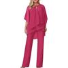 Generico Tuta Donna Elegante Cerimonia 2 Pezzi Completi di Pantaloni a Gamba Larga Moda Vestito Casual Completi Senza Maniche Tinta Unita Set Completo Sexy Formale Playsuit Chic per Matrimoni e Feste