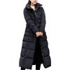 Suncadmious Cappotto con Cappuccio Moda Donna Piumino Lungo Trapuntato Impermeabile Caldo Inverno Maxi Lunghezza Parka Cappotti (Nero,M)