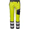 Sir Safety System Mistral Stretch - Pantaloni da Lavoro Alta visibilità EN ISO 20471 Classe 2, Tessuto Stretch 245 g/m2, Bande Riflettenti 8 cm, Comfort Professionale, Hi Vis Giallo/Grigio, 48